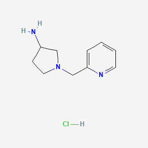 molecular formula C10H16ClN3 B3261799 1-(Pyridin-2-ylmethyl)pyrrolidin-3-amine hydrochloride CAS No. 348165-25-3