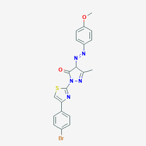 2-[4-(4-bromophenyl)-1,3-thiazol-2-yl]-4-[(4-methoxyphenyl)diazenyl]-5-methyl-2,4-dihydro-3H-pyrazol-3-one