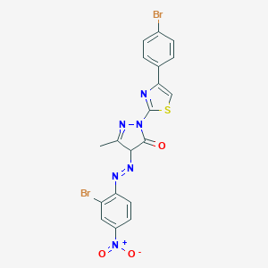 4-({2-bromo-4-nitrophenyl}diazenyl)-2-[4-(4-bromophenyl)-1,3-thiazol-2-yl]-5-methyl-2,4-dihydro-3H-pyrazol-3-one