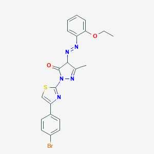 2-[4-(4-bromophenyl)-1,3-thiazol-2-yl]-4-[(2-ethoxyphenyl)diazenyl]-5-methyl-2,4-dihydro-3H-pyrazol-3-one