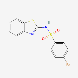 molecular formula C13H9BrN2O2S2 B3261878 N-(1,3-benzothiazol-2-yl)-4-bromobenzenesulfonamide CAS No. 349405-08-9