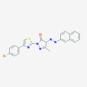 2-[4-(4-bromophenyl)-1,3-thiazol-2-yl]-5-methyl-4-(2-naphthyldiazenyl)-2,4-dihydro-3H-pyrazol-3-one