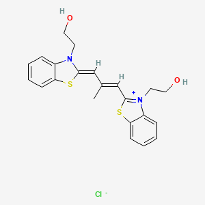 molecular formula C22H23ClN2O2S2 B3261907 3-(2-Oxy-ethyl)-2-[3-(3-(2-oxy-ethyl)-2-benzothiazolinylidene)-2-methyl-1-propenyl)] benzothiazolium chloride CAS No. 34979-97-0