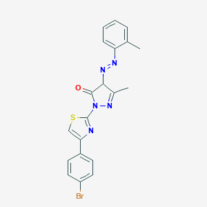 2-[4-(4-bromophenyl)-1,3-thiazol-2-yl]-5-methyl-4-[(2-methylphenyl)diazenyl]-2,4-dihydro-3H-pyrazol-3-one