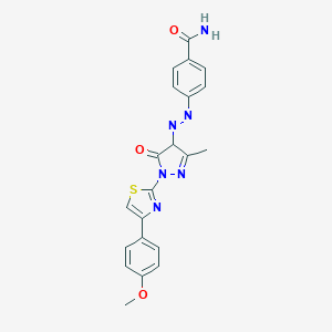 4-({1-[4-(4-methoxyphenyl)-1,3-thiazol-2-yl]-3-methyl-5-oxo-4,5-dihydro-1H-pyrazol-4-yl}diazenyl)benzamide