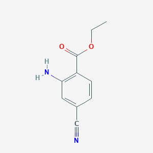 molecular formula C10H10N2O2 B3261950 Ethyl 2-amino-4-cyanobenzoate CAS No. 350228-71-6