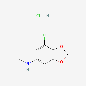 molecular formula C8H9Cl2NO2 B3261973 5-Aminomethyl-7-chloro-1,3-benzodioxole hydrochloride CAS No. 350480-53-4