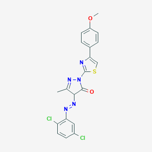molecular formula C20H15Cl2N5O2S B326199 4-[(2,5-dichlorophenyl)diazenyl]-2-[4-(4-methoxyphenyl)-1,3-thiazol-2-yl]-5-methyl-2,4-dihydro-3H-pyrazol-3-one 