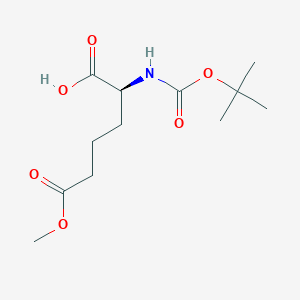 molecular formula C12H21NO6 B3262024 (S)-2-(tert-butoxycarbonylamino)-6-methoxy-6-oxohexanoic acid CAS No. 350832-82-5