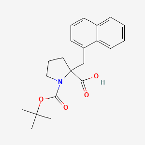 molecular formula C21H25NO4 B3262043 1-[(2-methylpropan-2-yl)oxycarbonyl]-2-(naphthalen-1-ylmethyl)pyrrolidine-2-carboxylic Acid CAS No. 351002-65-8