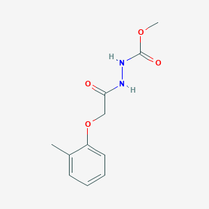 molecular formula C11H14N2O4 B326206 Methyl 2-[(2-methylphenoxy)acetyl]hydrazinecarboxylate 