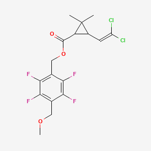 molecular formula C17H16Cl2F4O3 B3262167 [2,3,5,6-Tetrafluoro-4-(methoxymethyl)phenyl]methyl 3-(2,2-dichloroethenyl)-2,2-dimethylcyclopropane-1-carboxylate CAS No. 352271-52-4