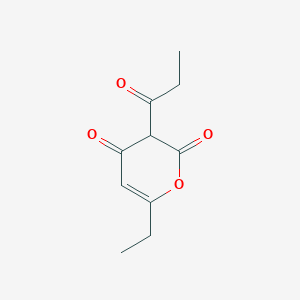 molecular formula C10H12O4 B3262176 6-Ethyl-3-propionyl-2H-pyran-2,4(3H)-dione CAS No. 35236-85-2
