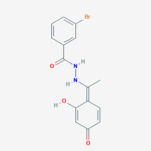 molecular formula C15H13BrN2O3 B326219 3-bromo-N'-[(1Z)-1-(2-hydroxy-4-oxocyclohexa-2,5-dien-1-ylidene)ethyl]benzohydrazide 