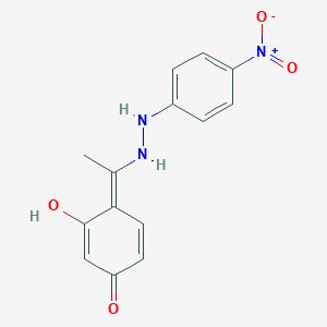 molecular formula C14H13N3O4 B326225 (4E)-3-hydroxy-4-[1-[2-(4-nitrophenyl)hydrazinyl]ethylidene]cyclohexa-2,5-dien-1-one 