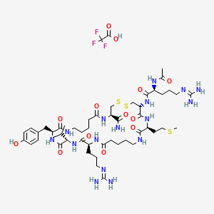 molecular formula C51H83F3N16O13S3 B3262277 Ac-Arg-Cys-Met-Ava-Arg-Val-Tyr-Ava-Cys-NH2 Trifluoroacetate CAS No. 353487-64-6