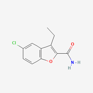 molecular formula C11H10ClNO2 B3262281 5-Chloro-3-ethylbenzofuran-2-carboxamide CAS No. 35350-98-2