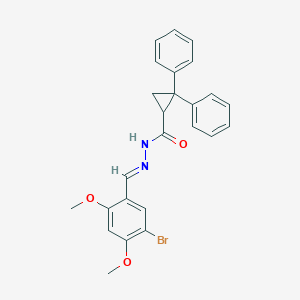 molecular formula C25H23BrN2O3 B326233 N'-(5-bromo-2,4-dimethoxybenzylidene)-2,2-diphenylcyclopropanecarbohydrazide 