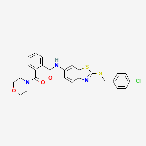 N-{2-[(4-chlorobenzyl)sulfanyl]-1,3-benzothiazol-6-yl}-2-(4-morpholinylcarbonyl)benzamide