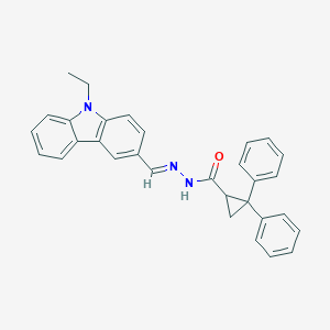 molecular formula C31H27N3O B326235 N'-[(9-ethyl-9H-carbazol-3-yl)methylene]-2,2-diphenylcyclopropanecarbohydrazide 