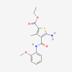 molecular formula C16H18N2O4S B3262358 Ethyl 5-amino-4-[(2-methoxyphenyl)carbamoyl]-3-methylthiophene-2-carboxylate CAS No. 354561-74-3