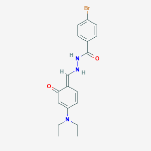 4-bromo-N'-[(E)-[4-(diethylamino)-6-oxocyclohexa-2,4-dien-1-ylidene]methyl]benzohydrazide