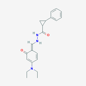 molecular formula C21H25N3O2 B326240 N'-[(E)-[4-(diethylamino)-6-oxocyclohexa-2,4-dien-1-ylidene]methyl]-2-phenylcyclopropane-1-carbohydrazide 