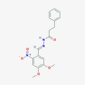 molecular formula C18H19N3O5 B326246 N'-(4,5-dimethoxy-2-nitrobenzylidene)-3-phenylpropanohydrazide 