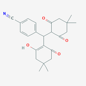 4-[(4,4-Dimethyl-2,6-dioxocyclohexyl)(2-hydroxy-4,4-dimethyl-6-oxo-1-cyclohexen-1-yl)methyl]benzonitrile