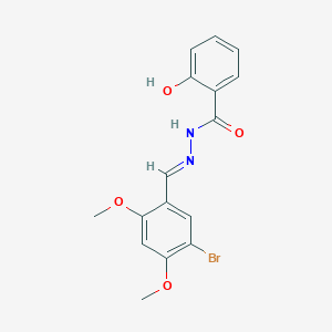molecular formula C16H15BrN2O4 B326254 N'-(5-bromo-2,4-dimethoxybenzylidene)-2-hydroxybenzohydrazide 
