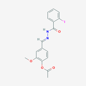 4-[(E)-{2-[(2-iodophenyl)carbonyl]hydrazinylidene}methyl]-2-methoxyphenyl acetate