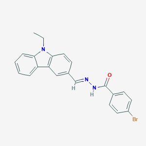 molecular formula C22H18BrN3O B326264 4-bromo-N'-[(9-ethyl-9H-carbazol-3-yl)methylene]benzohydrazide 