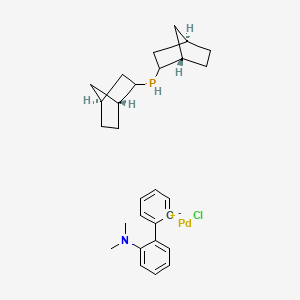 molecular formula C28H37ClNPPd B3262654 2'-(Dimethylamino)-2-biphenylyl-palladium(II) chloride Dinorbornylphosphine complex CAS No. 359803-53-5
