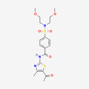 N-(5-acetyl-4-methyl-1,3-thiazol-2-yl)-4-[bis(2-methoxyethyl)sulfamoyl]benzamide