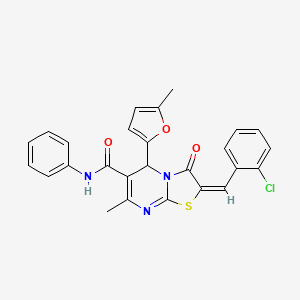 (E)-2-(2-chlorobenzylidene)-7-methyl-5-(5-methylfuran-2-yl)-3-oxo-N-phenyl-3,5-dihydro-2H-thiazolo[3,2-a]pyrimidine-6-carboxamide