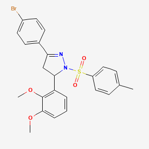 molecular formula C24H23BrN2O4S B3262798 3-(4-bromophenyl)-5-(2,3-dimethoxyphenyl)-1-tosyl-4,5-dihydro-1H-pyrazole CAS No. 361480-16-2