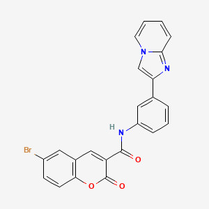 molecular formula C23H14BrN3O3 B3262815 6-bromo-N-(3-(imidazo[1,2-a]pyridin-2-yl)phenyl)-2-oxo-2H-chromene-3-carboxamide CAS No. 361994-69-6