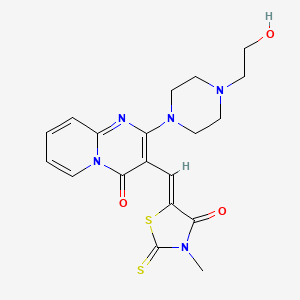 (5Z)-5-[[2-[4-(2-hydroxyethyl)piperazin-1-yl]-4-oxopyrido[1,2-a]pyrimidin-3-yl]methylidene]-3-methyl-2-sulfanylidene-1,3-thiazolidin-4-one