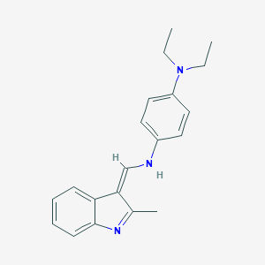 molecular formula C20H23N3 B326283 4-N,4-N-diethyl-1-N-[(Z)-(2-methylindol-3-ylidene)methyl]benzene-1,4-diamine 