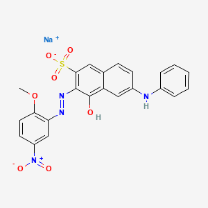 molecular formula C23H17N4NaO7S B3262853 Sodium 4-hydroxy-3-[(2-methoxy-5-nitrophenyl)azo]-6-(phenylamino)naphthalene-2-sulphonate CAS No. 3626-41-3