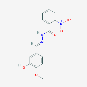 molecular formula C15H13N3O5 B326286 N'-(3-hydroxy-4-methoxybenzylidene)-2-nitrobenzohydrazide 