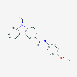 molecular formula C23H22N2O B326288 4-ethoxy-N-[(E)-(9-ethyl-9H-carbazol-3-yl)methylidene]aniline 