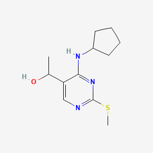molecular formula C12H19N3OS B3262884 1-[4-(Cyclopentylamino)-2-methylsulfanylpyrimidin-5-yl]ethanol CAS No. 362656-31-3