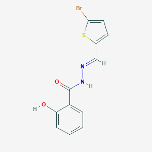 molecular formula C12H9BrN2O2S B326291 N'-[(5-bromo-2-thienyl)methylene]-2-hydroxybenzohydrazide 