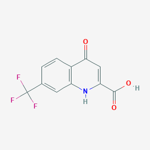 molecular formula C11H6F3NO3 B3262910 4-Hydroxy-7-(trifluoromethyl)quinoline-2-carboxylic acid CAS No. 36303-10-3