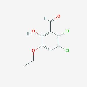 molecular formula C9H8Cl2O3 B3262975 2,3-Dichloro-5-ethoxy-6-hydroxybenzaldehyde CAS No. 364595-45-9