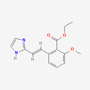 molecular formula C15H16N2O3 B3263009 2-[2-(1H-Imidazol-2-yl)-vinyl]-6-methoxy-benzoic acid ethyl ester CAS No. 365542-37-6
