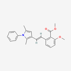 molecular formula C23H23NO3 B3263018 2-[2-(2,5-Dimethyl-1-phenyl-1H-pyrrol-3-yl)-vinyl]-6-methoxy-benzoic acid methyl ester CAS No. 365542-54-7