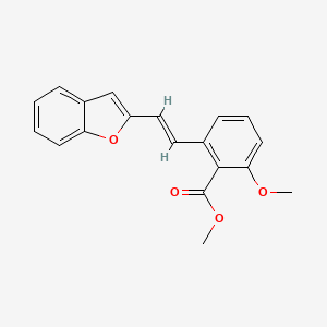 molecular formula C19H16O4 B3263022 2-(2-Benzofuran-2-yl-vinyl)-6-methoxy-benzoic acid methyl ester CAS No. 365542-79-6