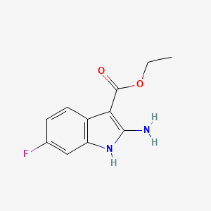 molecular formula C11H11FN2O2 B3263035 ethyl 2-amino-6-fluoro-1H-indole-3-carboxylate CAS No. 365547-79-1